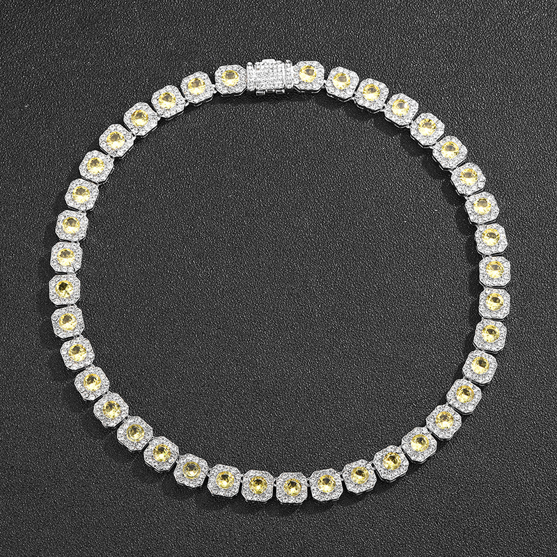 Rétro Carré Alliage Incruster Strass Unisexe Collier 1 Pièce display picture 2