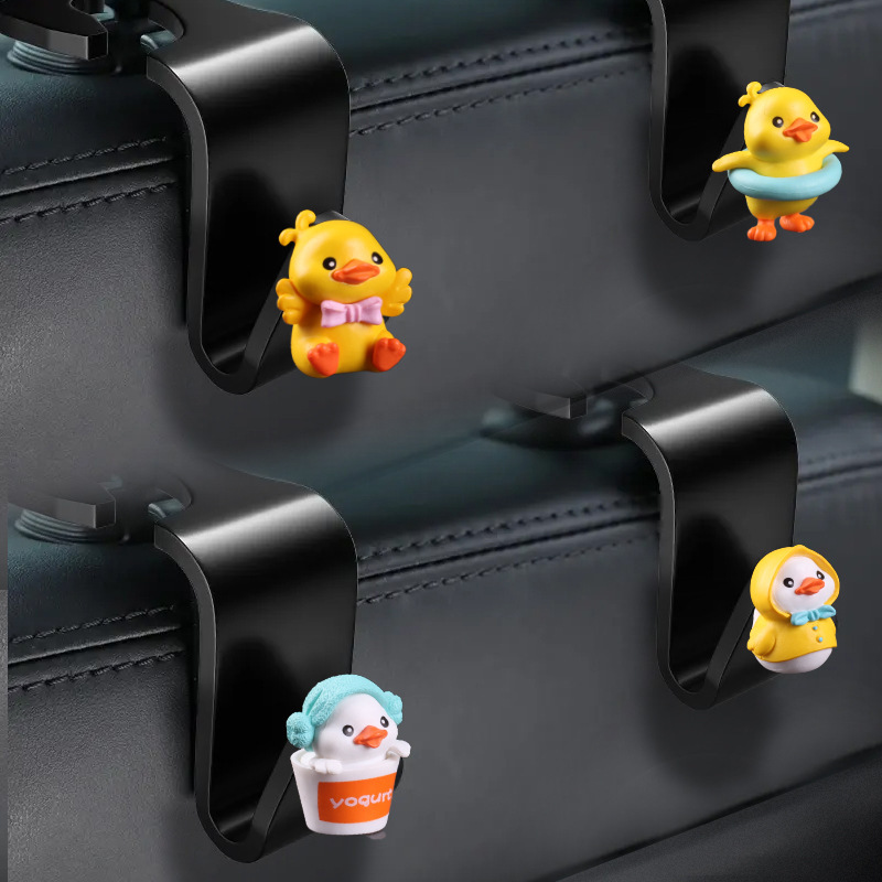 Gancho de coche de dibujos animados, respaldo de silla de coche, asiento trasero, gancho multifuncional, colgante oculto creativo, gancho pequeño