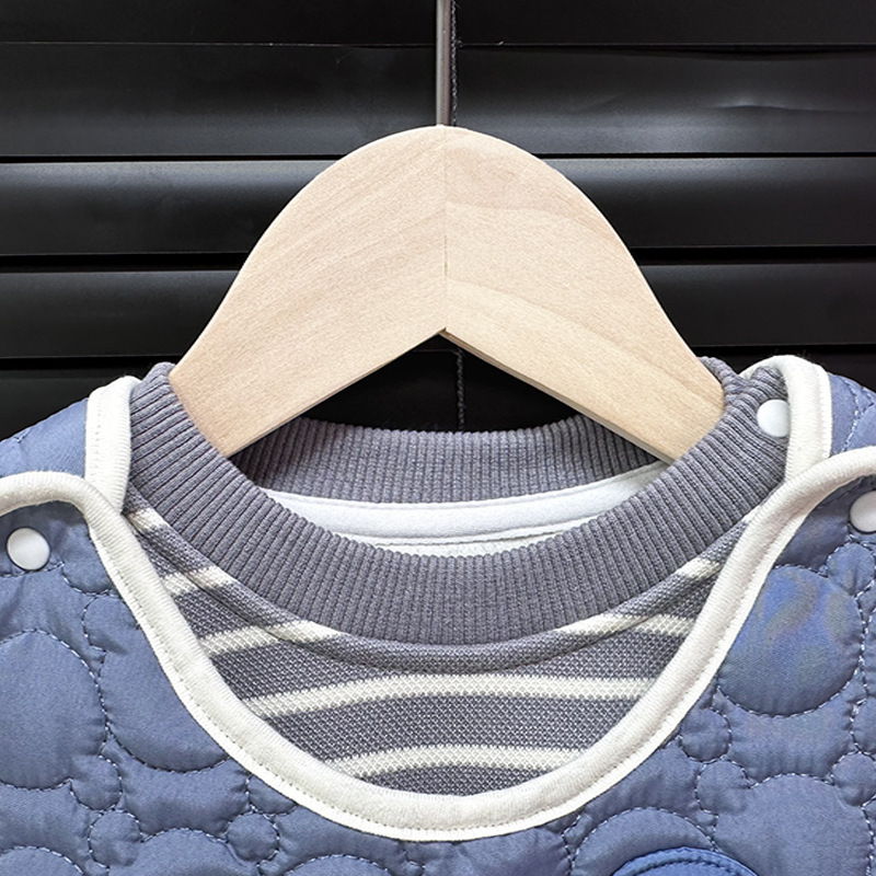 갓 태어난  옷 가을과 겨울 세트 멜빵 2 피스면 기모 얇은 면화  옷