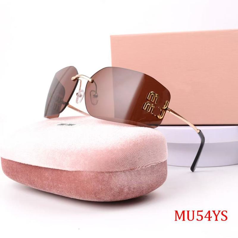 2014 ハイバージョン小紅書同じスタイルの女性用サングラス抗 UV ミュウミュウ新しいリムレスサングラス mu54y|undefined