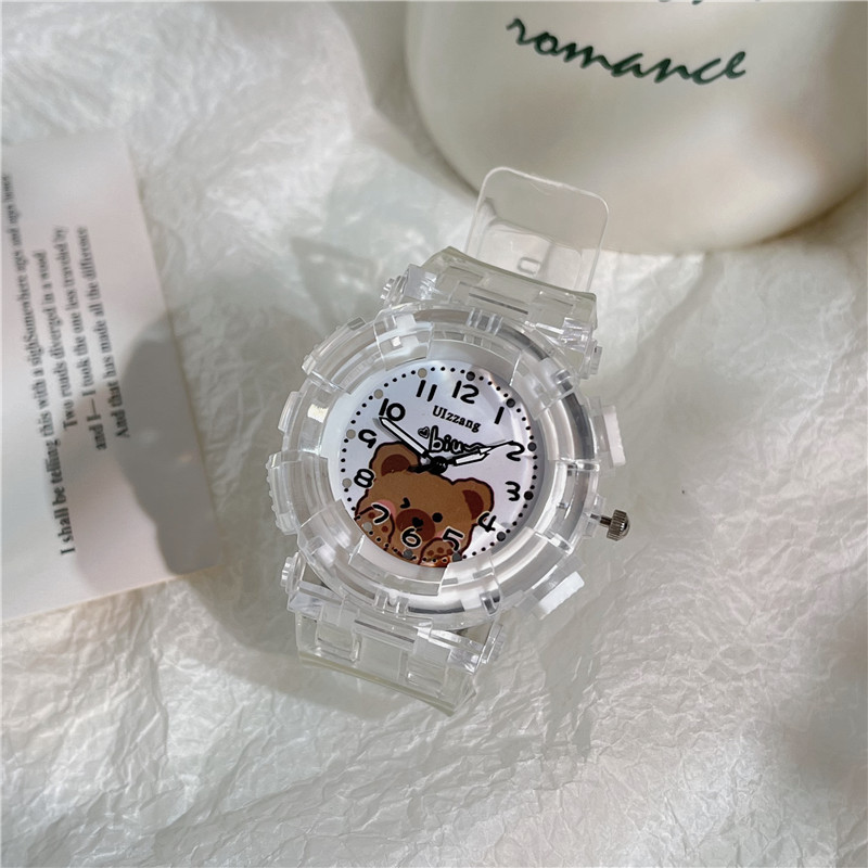 Children's Quartz Watch With Cartoon Bear Design For Students_voghion.com