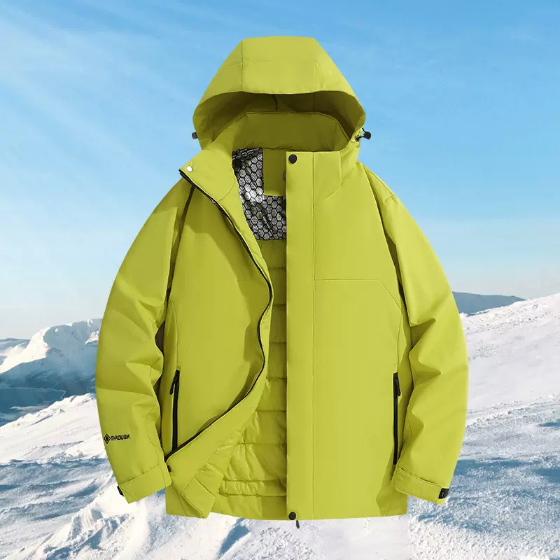 石墨烯滑雪服保暖冲锋衣棉服男防风防水一体式棉衣女秋冬保暖棉服