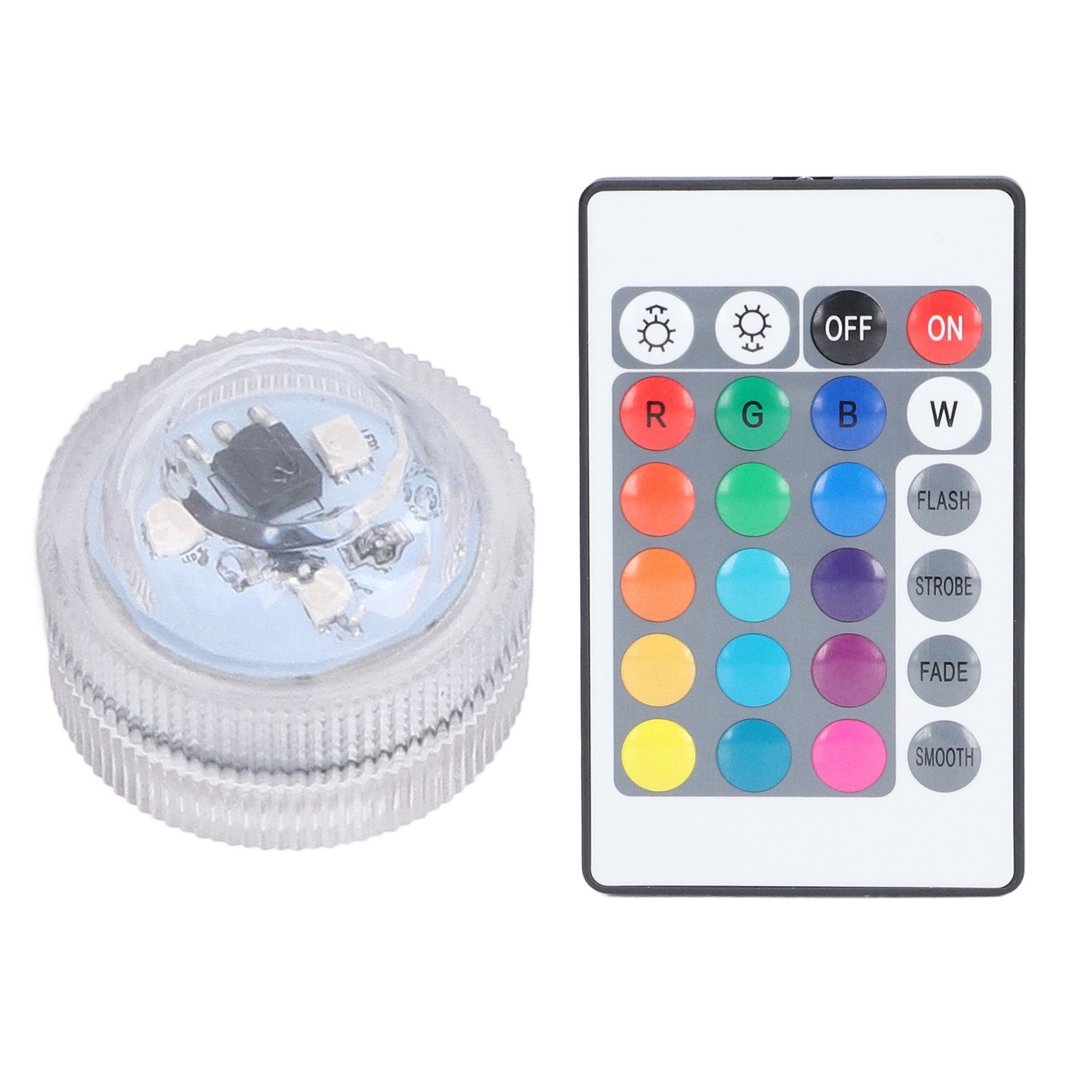 七彩遥控潜水灯LED3灯2835红外24发光洗澡花瓶水漂景观喷泉泳池灯
