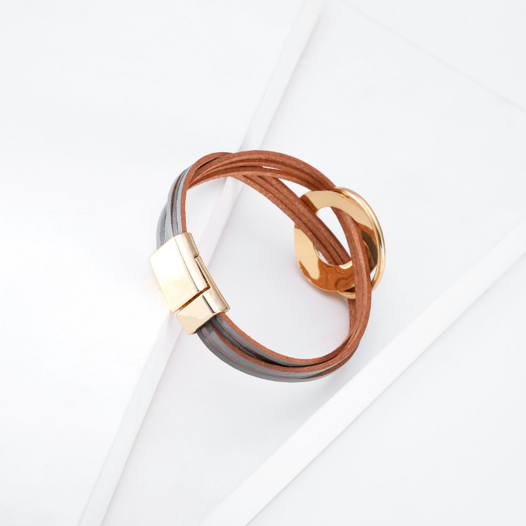 Bohemian Color Matching Multilayer Leather Bracelet display picture 14