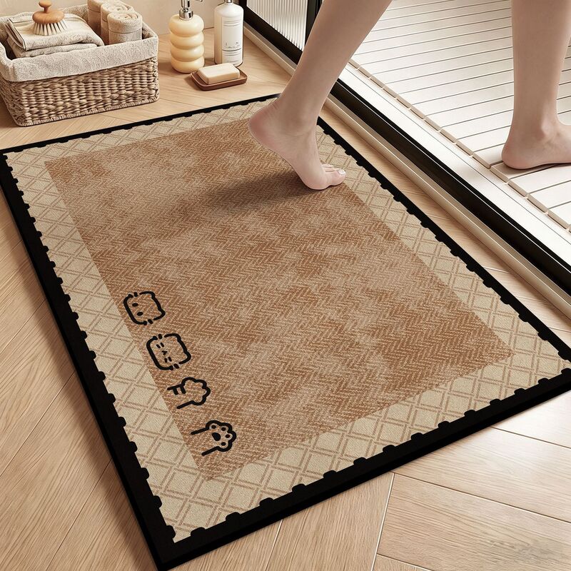 Modern Simple Cartoon Diatom Mud Floor Mat, Non-Slip and Easy-Care Foot Mat for Toilet, Household Water-Absorbing and Quick-Drying Bathroom Floor Mat Modern Simple Cartoon Diatom Mud Floor Mat, Non-Slip and Easy-Care Foot Mat for Toilet, Household Water-Absorbing and Quick-Drying Bathroom Floor Mat