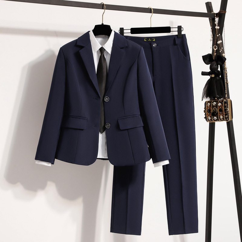 Women's suit set for spring and autumn, professional attire for civil servants and university students, suitable for job interviews, formal wear, and a tailored fit