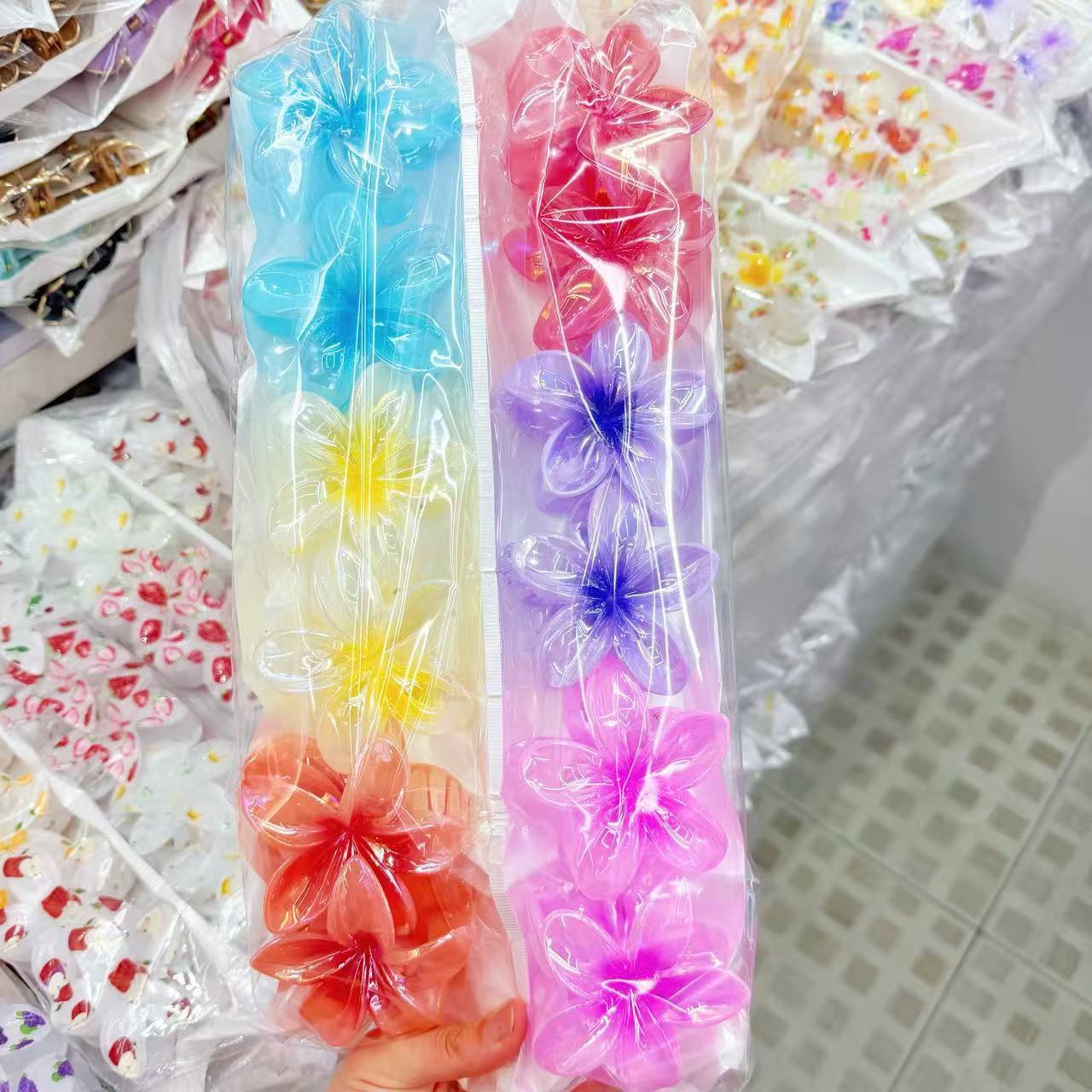 Europa y los Estados Unidos explotaron 8CM huevo flores clip de cabello de alta calidad para mujeres agarrar el cabello de tiburón color caramelo transfronterizo agarrar clip de cabello