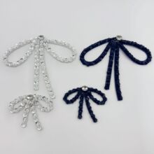 轻奢手工钉珠水钻蝴蝶结布贴饰品服装包包配饰DIY辅料手工diy饰品