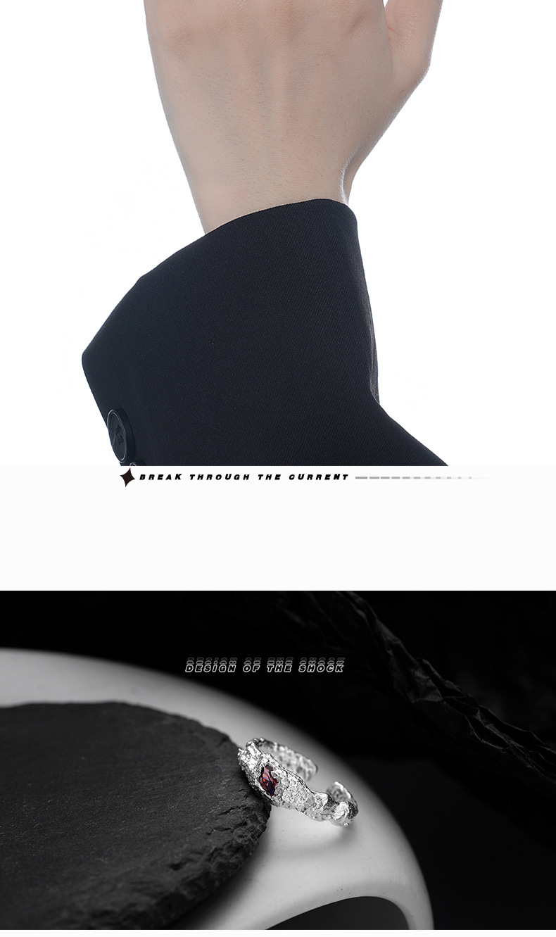 Fashion Geometric Sterling Silver Plating Horse Eye Stone Open Ring 1 Piece