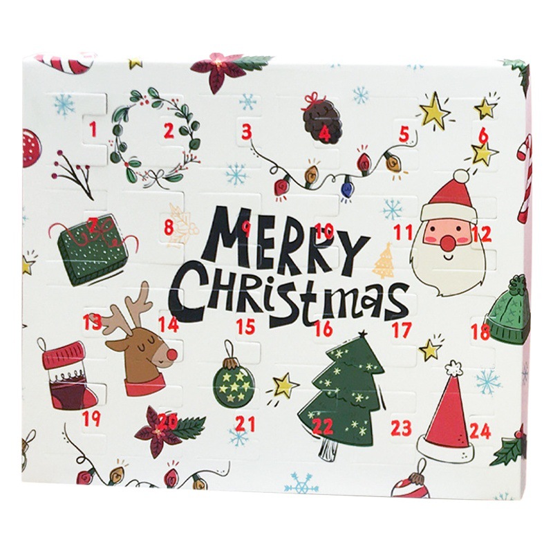 Amazon Venta caliente 24 cuenta atrás calendario Adviento sorpresa ciego Box set DIY joyería creativa Navidad regalo