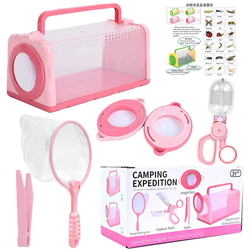 Детский открытый ящик для насекомых увеличительное стекло набор бабочки цикады стрекозы
