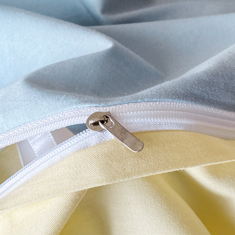 Cotton Bedding Set Solid Colour Four Piece Bedding With Fitted Sheet_voghion.com
