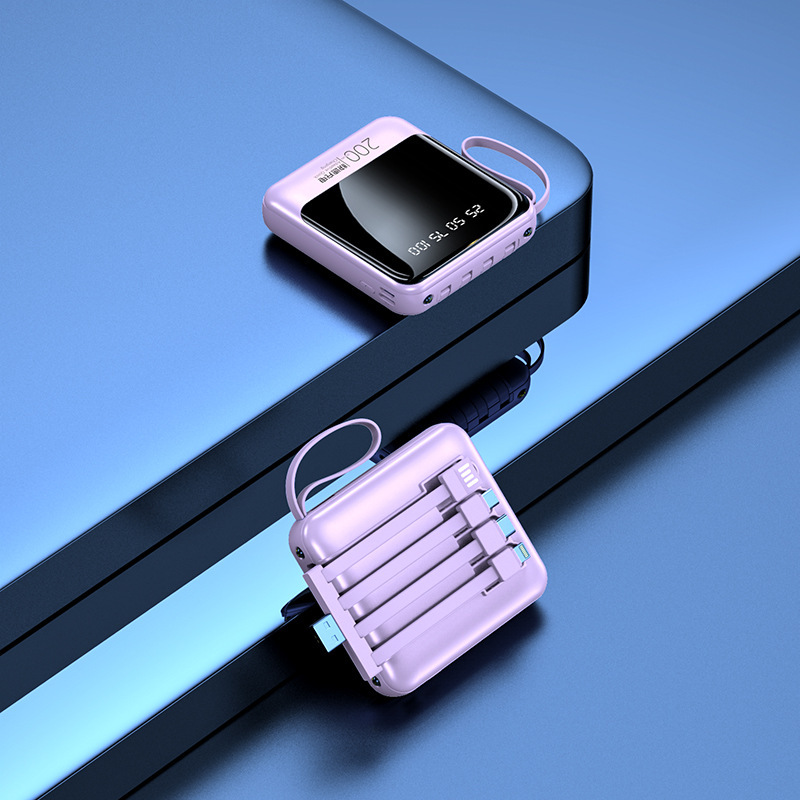 Power bank de 10000 mAh al por mayor, gran capacidad con cable integrado, carga rápida, regalo promocional con LOGO personalizado