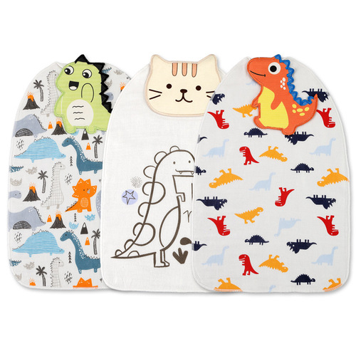 New ins Korean pure cotton children's sweat towel baby sweat absorbent towel kindergarten baby enlarged cartoon pad sling