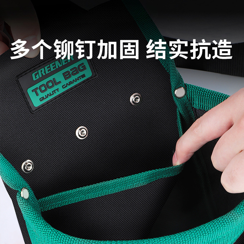 Herramientas de bolsillo de cintura de clavos de bosque verde bolsillo de cintura bolsa de almacenamiento correa resistente y multifuncional sitio de reparación carpintería eléctrica engrosada