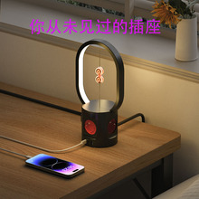 2025高级感欧规插排跨境创意带LED灯USB C充电韩国一转多功能插座
