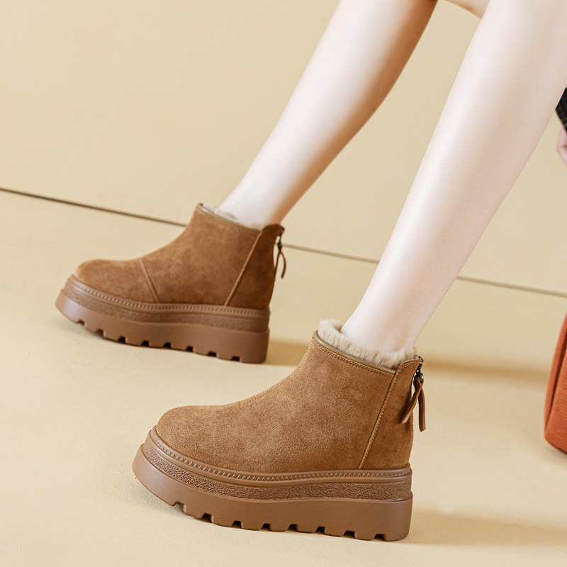 8cm Height-Increasing Snow Boots for Women 2026 Winter Plush Fashion Casual Trendy Style with Back Zipper New Women's Boots 8cm Height-Increasing Snow Boots for Women 2026 Winter Plush Fashion Casual Trendy Style with Back Zipper New Women's Boots