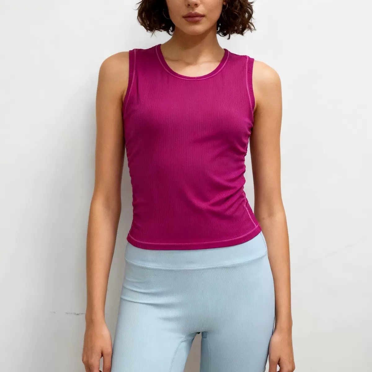 lulu同款春夏瑜伽服女修身All It Takes女士运动 T恤 *罗纹无袖