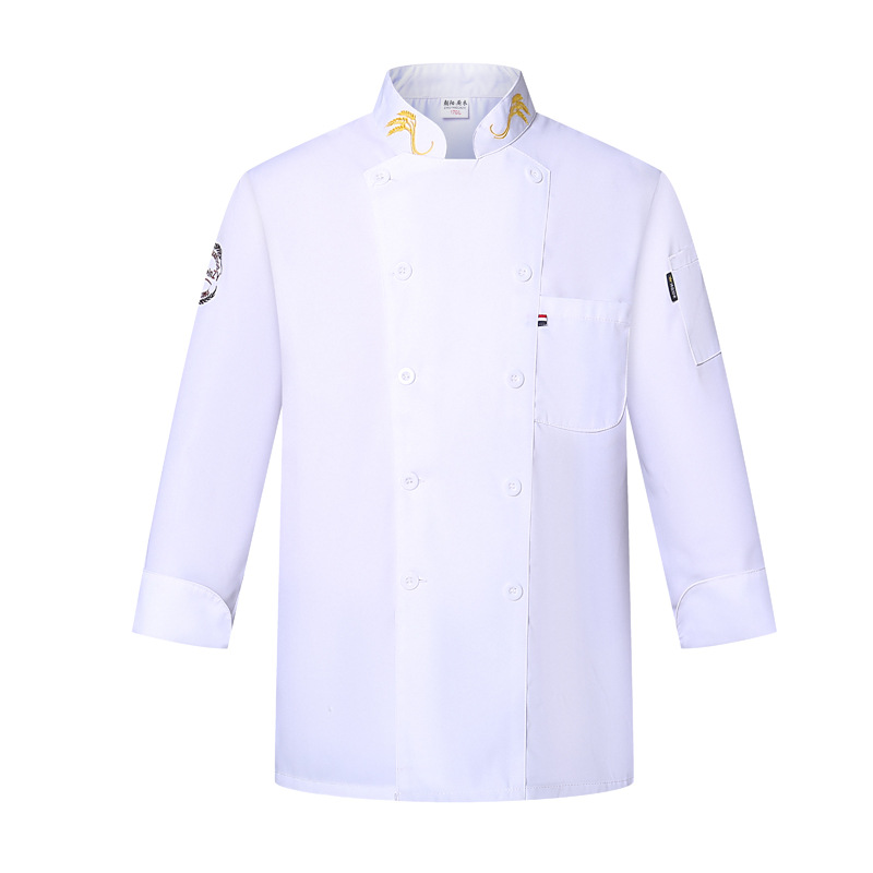 Ropa de chef de manga corta para hombres y mujeres ropa de trabajo de cocina de restaurante ropa de otoño e invierno sala de pasteles ropa de trabajo para hornear manga larga