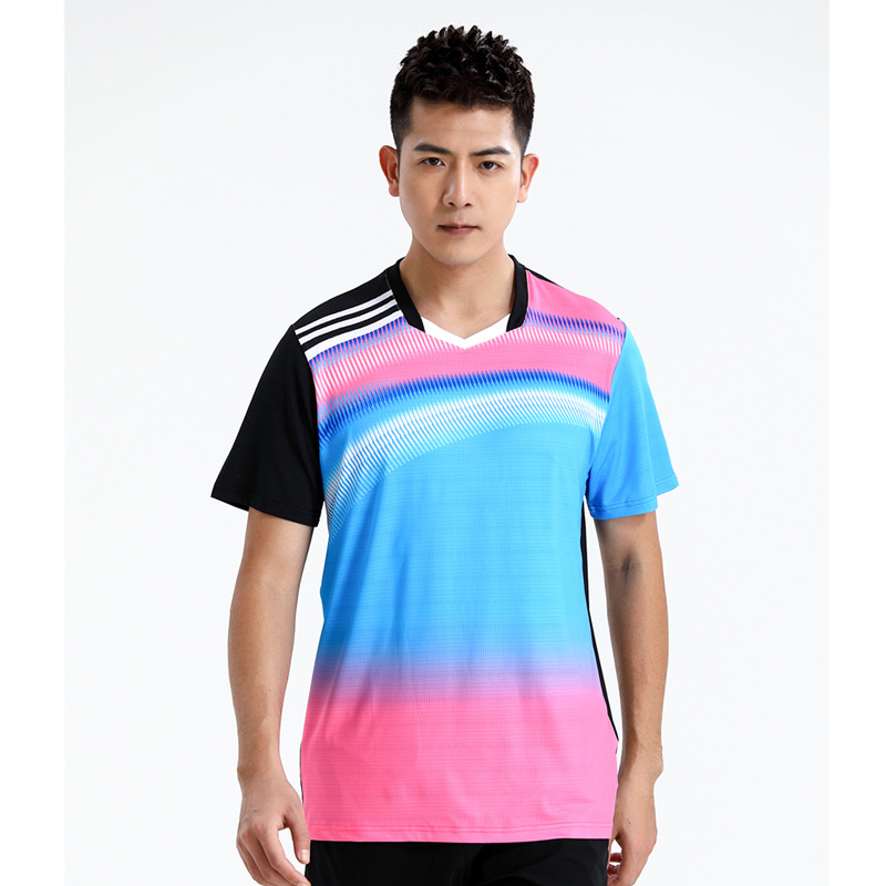 Seco rápido transpirable poliamonio bádminton set hombre y mujer V-cuello chaqueta deportiva para niños logotipo de impresión de adultos
