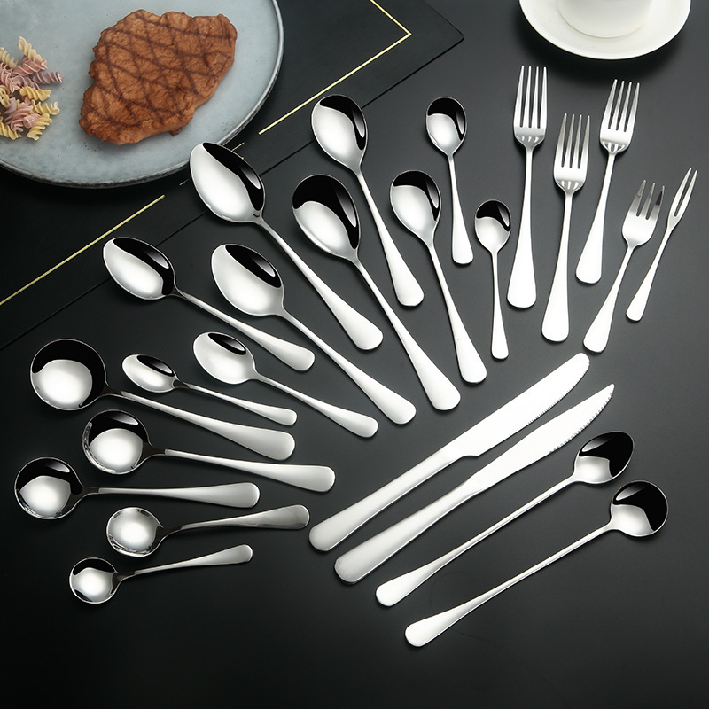 1010 Series Stainless Steel Cutlery High-Quality Restaurant Western Tableware Steak Knife and Fork Coffee Stirring Spoon Simple