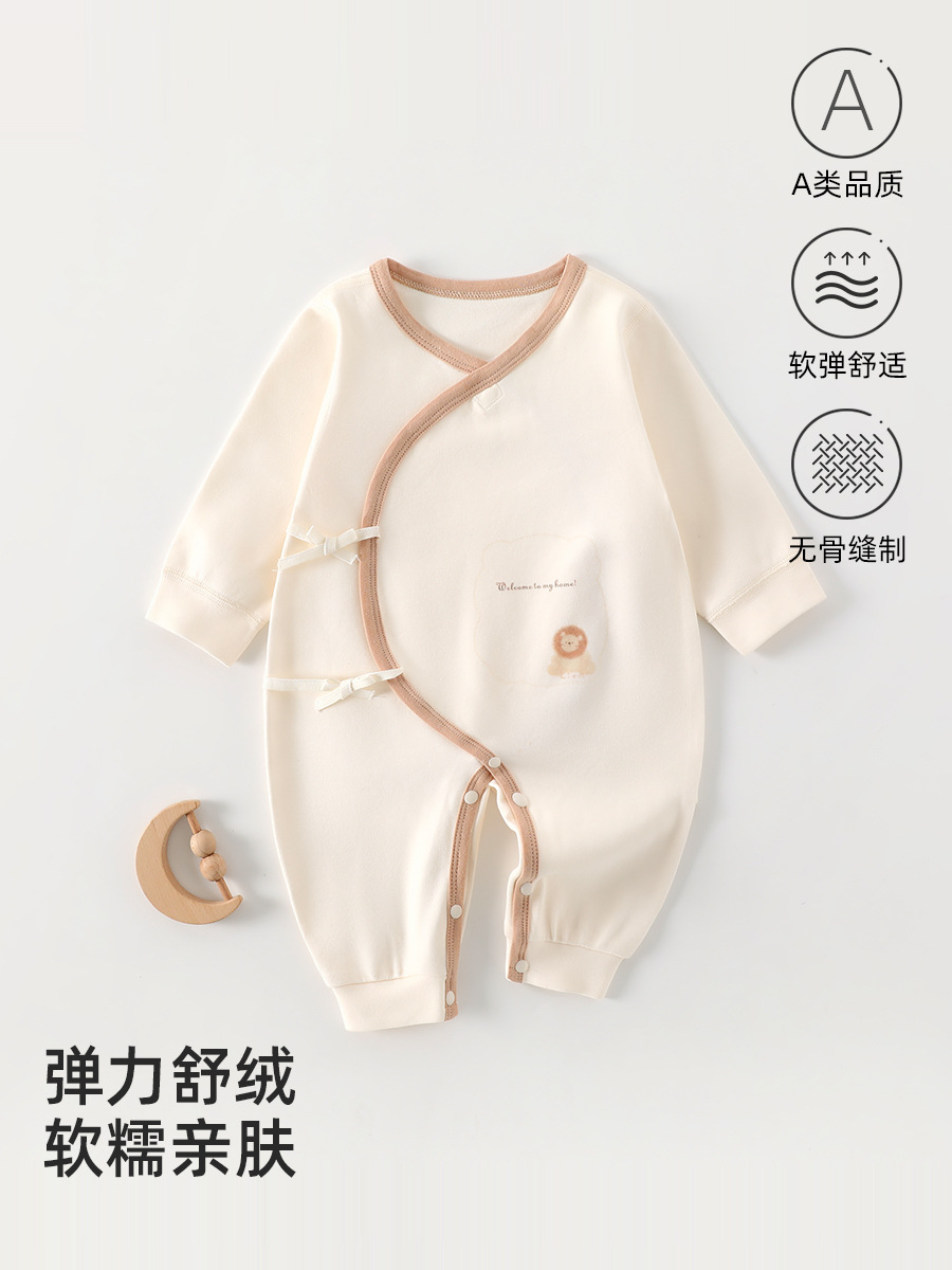 Baby jumpsuit spring and autumn soft velvet cotton type A newborn…