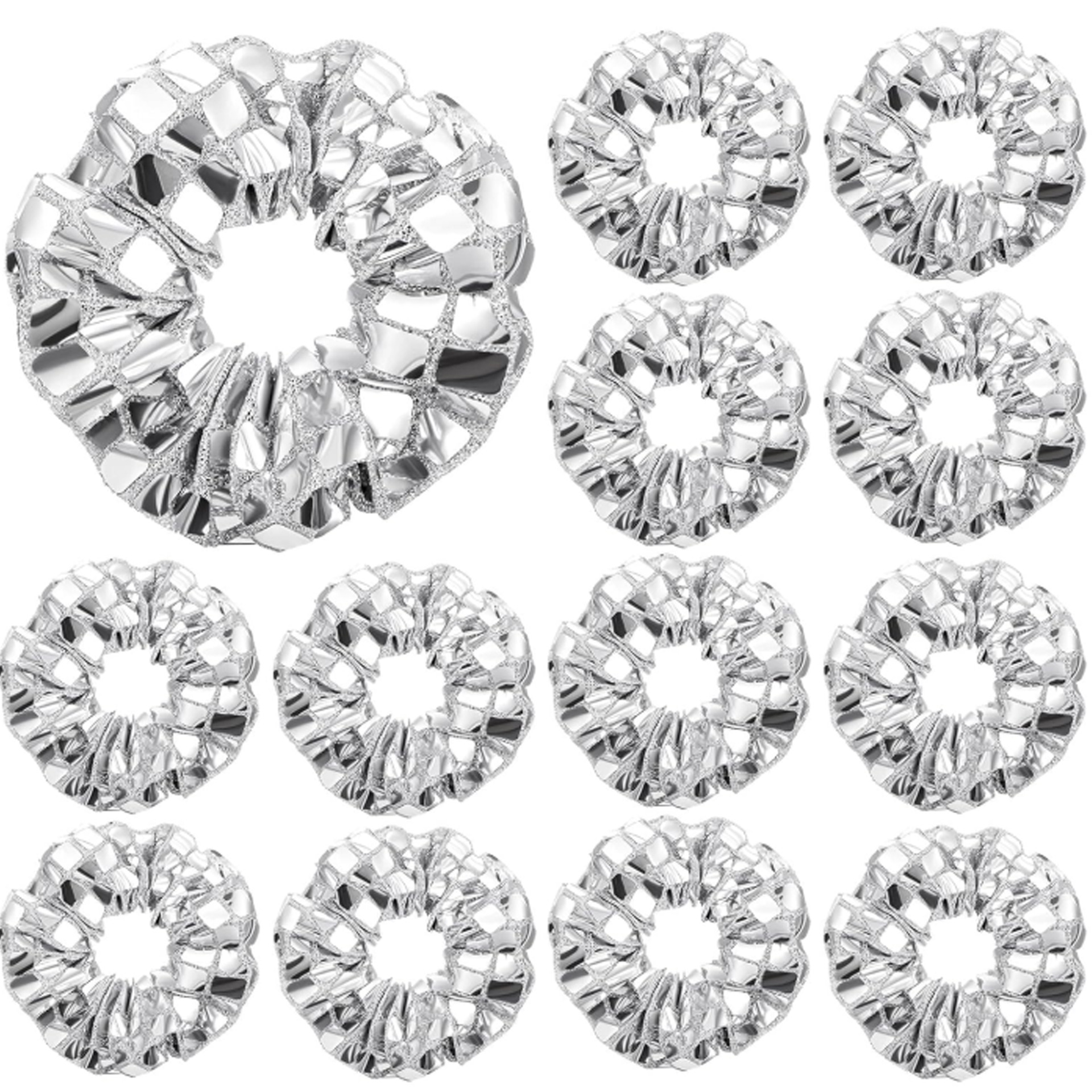 실버 스팽글 머리끈 12pc