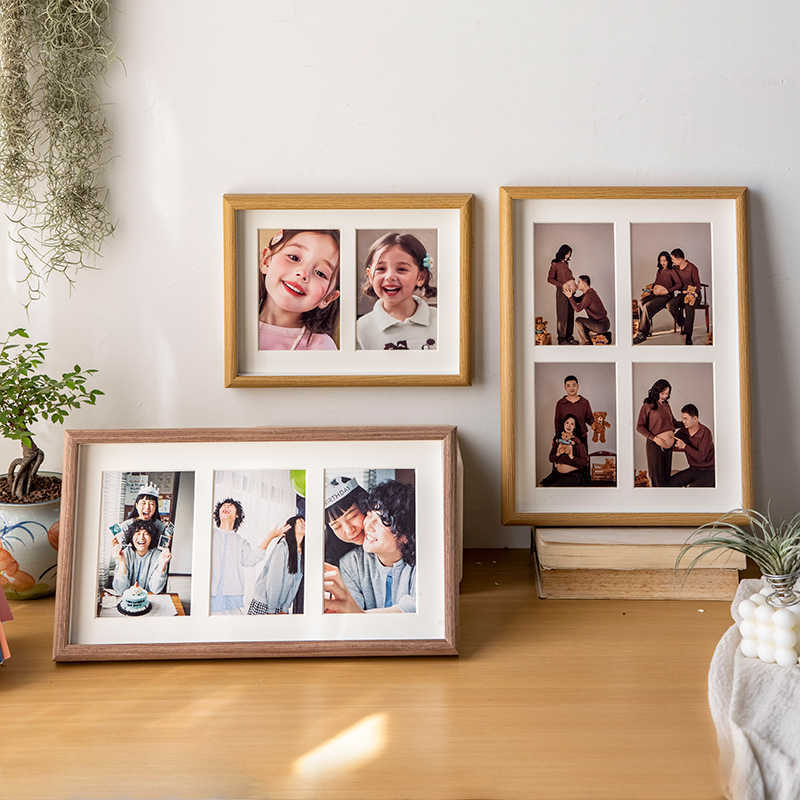 Photo Printing with Frame for DIY Display 6inch Photo Combination Made into a Three-Part or Four-Part Baby Photo Grid with Empty Frame