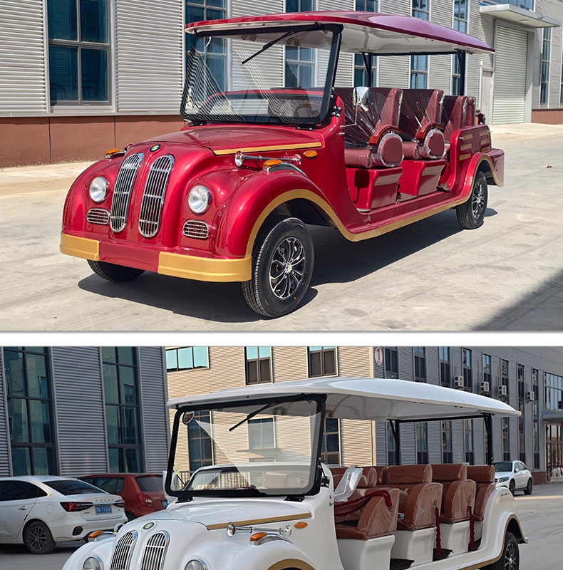 8-Seater Electric Sightseeing Car for Tourist Areas, Real Estate Sales Offices, House Viewings, Hotel Receptions, and Vintage Car Tours