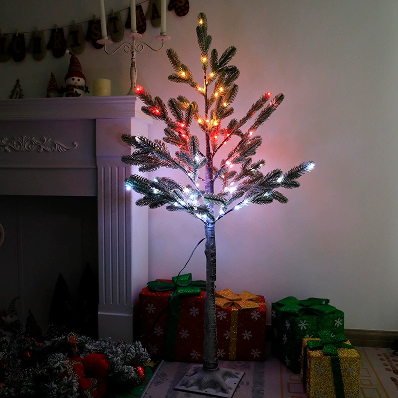 Плавающая бело-желтая фантазийная цветная кедровая игла tree RGB точечный контроль willow лампа LED изменение цвета пульт дистанционного управления рыболовная леска вертикальная ивовая декоративная лампа