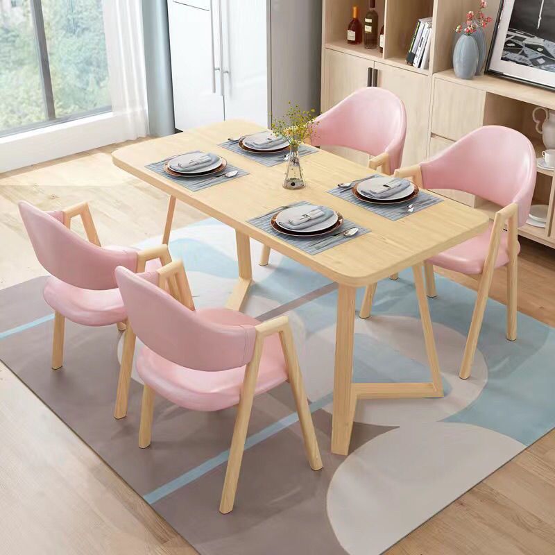 Mesa de comedor nórdica, mesa de comedor rectangular moderna y simple para casa pequeña
