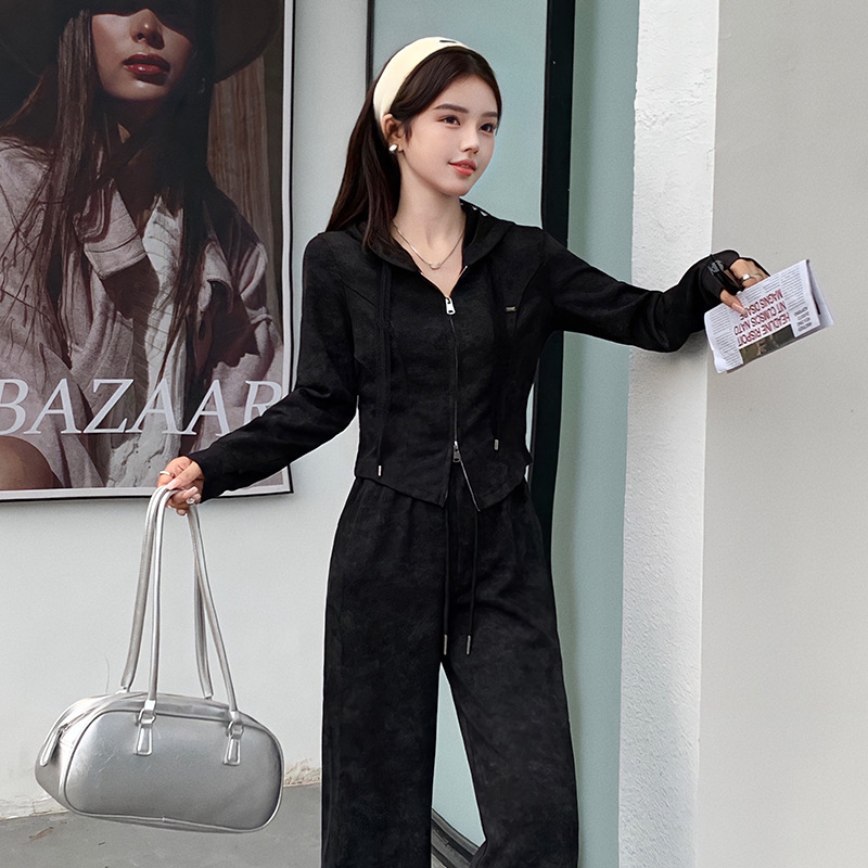 美拉德穿搭独特扎染卫衣套装女春秋2025年超火休闲运动两件套|undefined