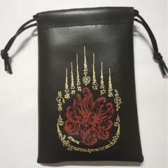 Thai Buddha jewelry, Ajahn Jian, lucky bag, Buddha card energy special bag, PU leather drawstring bag