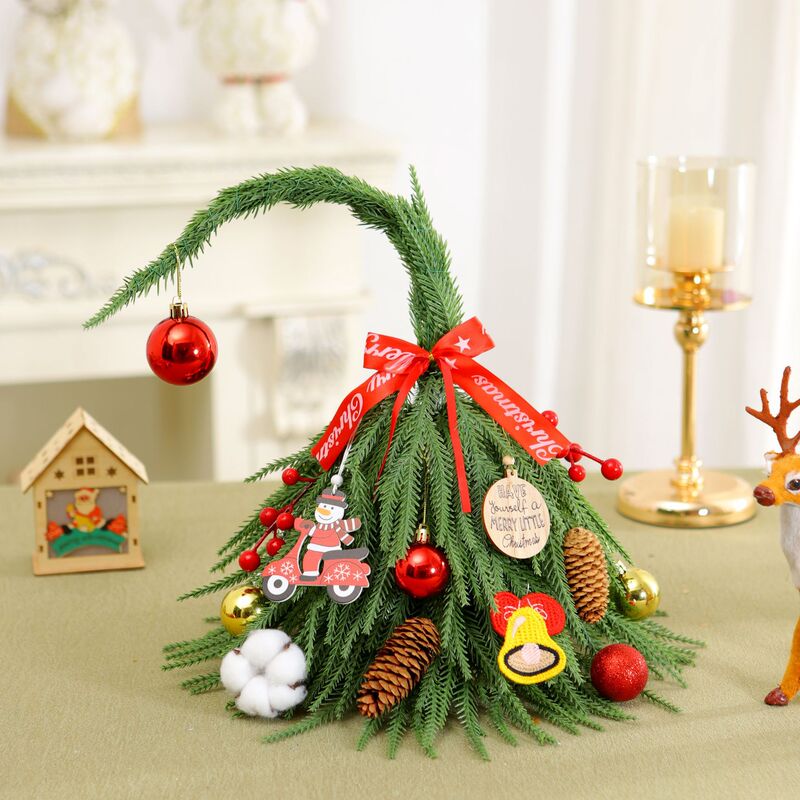 クロスボーダークリスマスツリーオーナメントデスクトップクリスマスツリーPEシミュレーションクリスマスツリー30/45/60曲がった首のツリー卸売|undefined