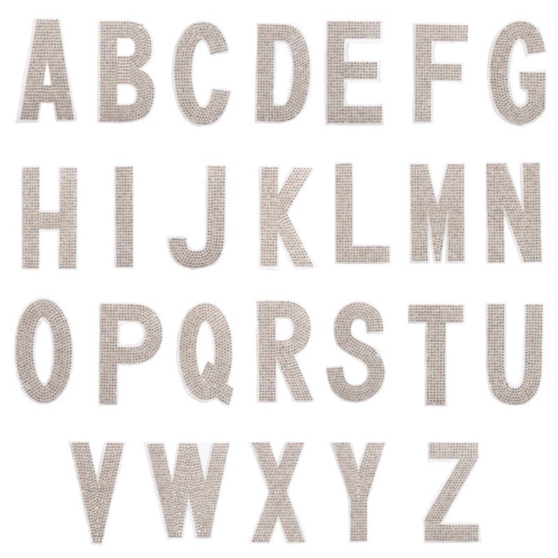Высокое качество термоплавкий клей сетка 26 английских букв горячего бурения ткань наклейки для одежды патч наклейки вышивка наклейки DIY горячего тиснения
