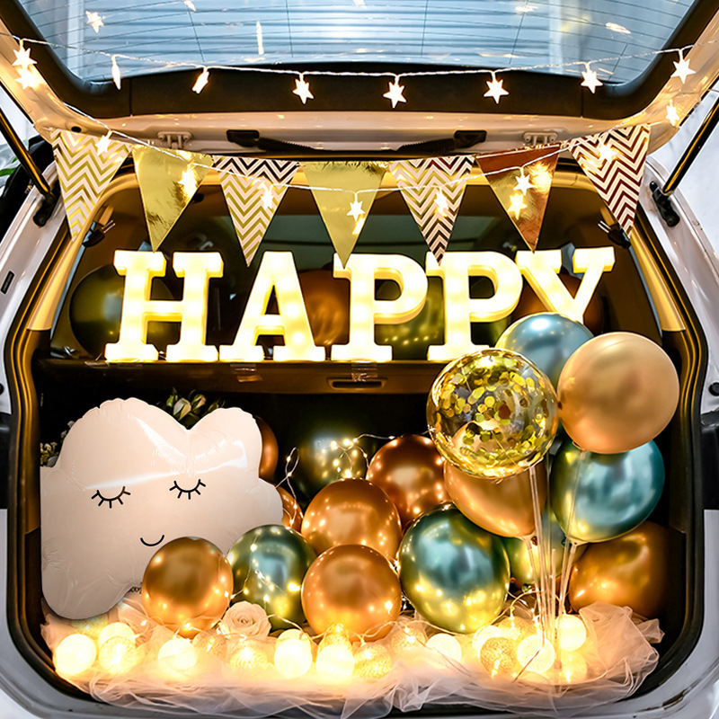 Car trunk confession surprise balloon set birthday party decoration love declaration proposal romantic scene decoration