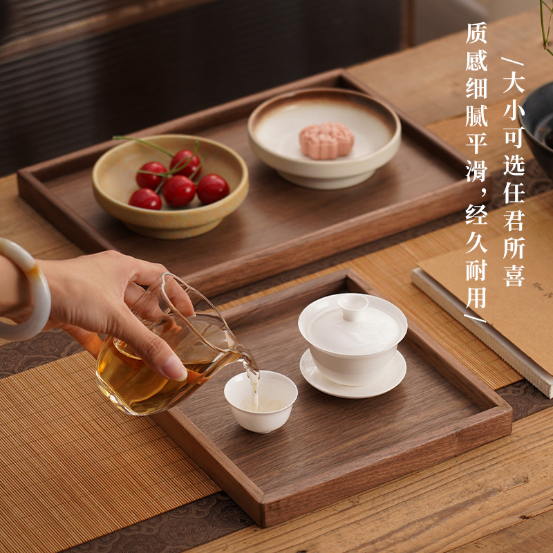 América del Norte bandeja de nuez bandeja de madera bandeja de cafeteria rectangular bandeja de almacenamiento de platos de mesa