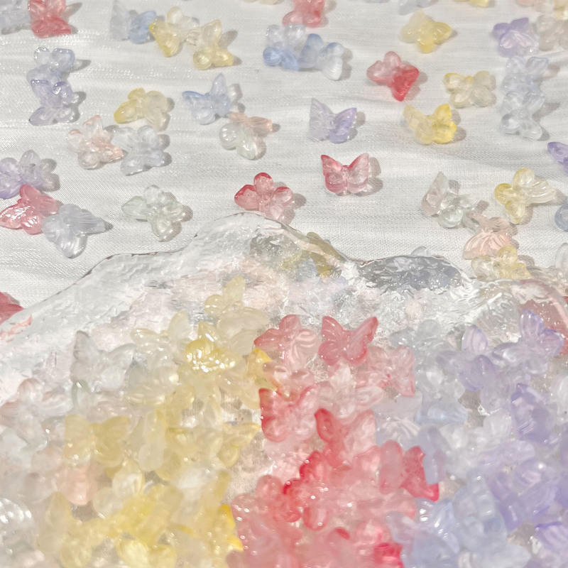 Butterfly Glass Straight Hole DIY Handmade Bead Materials for Bracelets, Necklaces, and Earrings DIY Jewelry Accessories Wholesale Butterfly Elements