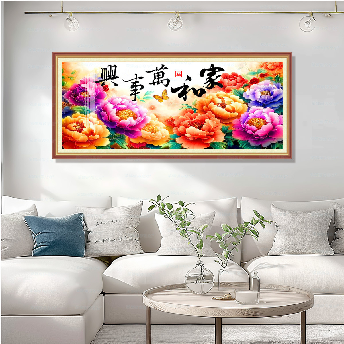 [Tela de algodón importada] Mona Lisa Royal Cross Stitch Home Wanshixing Fortune Peony Living Room Bordado de hilo hecho a mano image 7