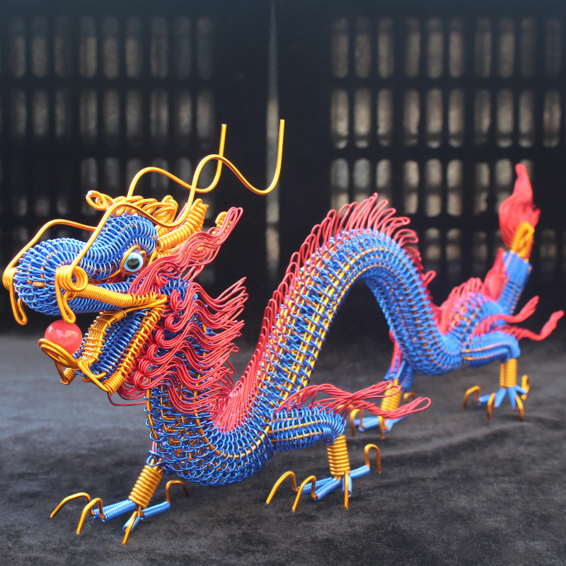 特徴的な手工芸品アルミ線編み中国のドラゴンモデル金属線 diy エスニックスタイルの創造的なギフト装飾品|undefined