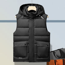 外贸男加厚无袖棉马甲青男士保暖休闲羽绒棉马夹背心女印logo
