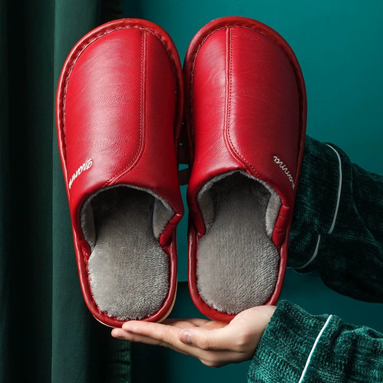 Хлопковые тапочки, женские зимние домашние Нескользящие мужские непромокаемые теплые плюшевые хлопковые тапочки из полиуретана с толстой подошвой, для пары