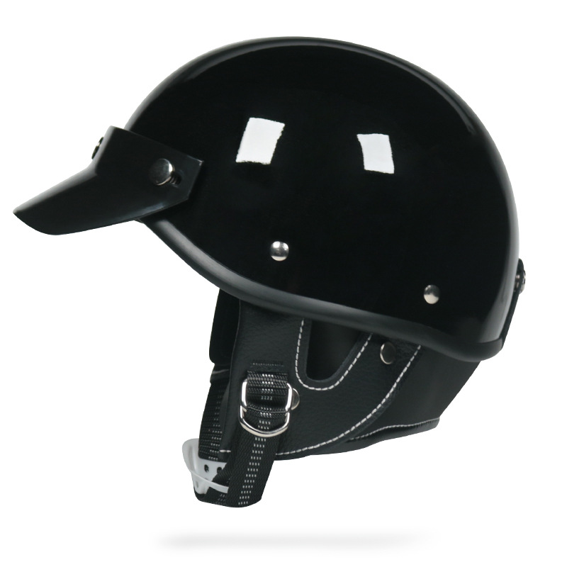 Casco de bicicleta eléctrica para hombre y mujer, medio casco retro, estilo japonés de verano, casco transpirable de capitán con púas, moderno para parejas.