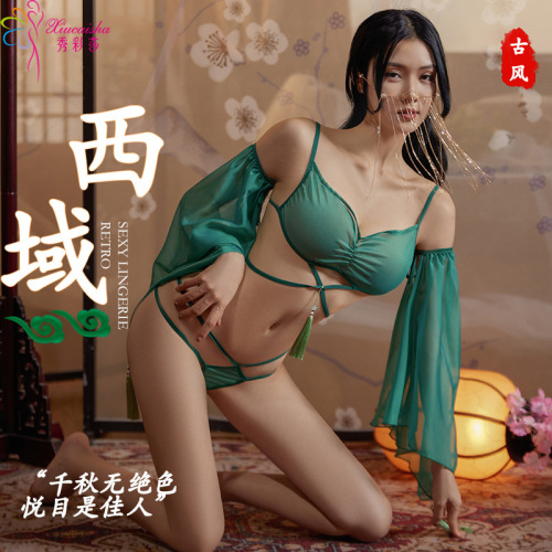Sexy underwear, see-through, passionate, ancient style, Dunhuang temptation, bed Hanfu, no need to take off clothes, bellyband, pajamas, sexy wear for women