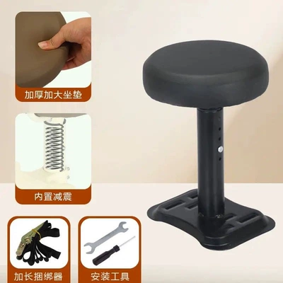 Installation-Free, Rotatable, Height-Adjustable, Shock-Absorbing Child Seat, Electric Vehicle Front Seat, Baby Safety Seat Y90 (Electric car child seat) - 916-black-round-plate-single-seat-model