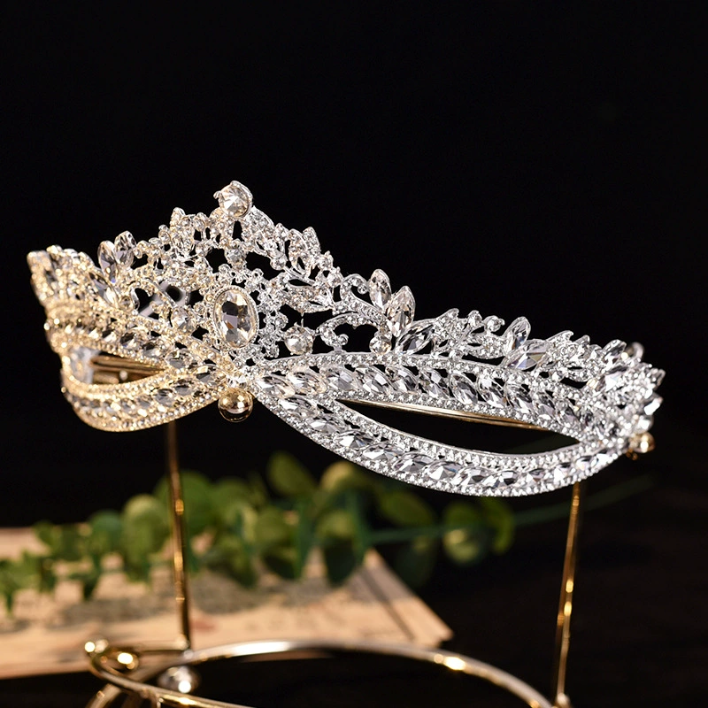 Роскошная свадебная корона с кристаллами для невесты в европейском и американском стиле, аксессуар для свадебного ужина или торжественного мероприятия.