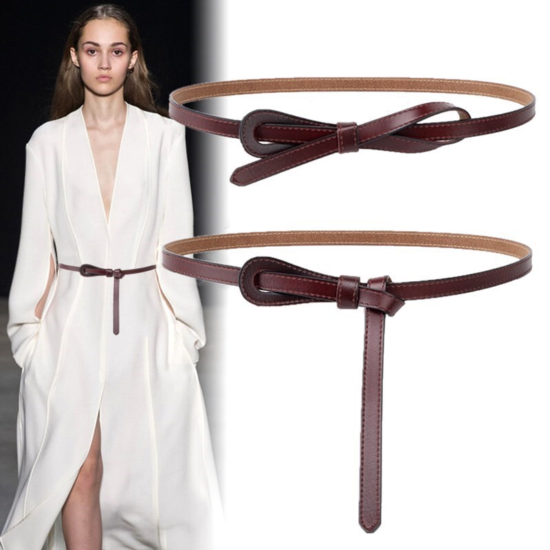 Belt Women's Genuine Leather ins Style Korean Fashion Simple Decoration with Skirt Sweater Windbreaker Knot Cowhide Belt Belt Women's Genuine Leather ins Style Korean Fashion Simple Decoration with Skirt Sweater Windbreaker Knot Cowhide Belt