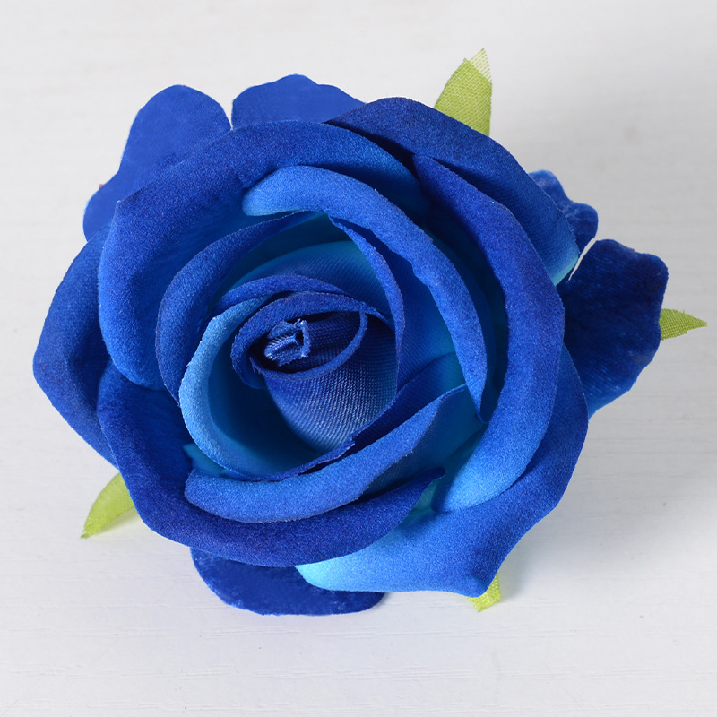 Simulación pequeña franela Rosa flor cabeza boda Boda boda coche escena Hotel diseño flor pared Arco seda Flor al por mayor