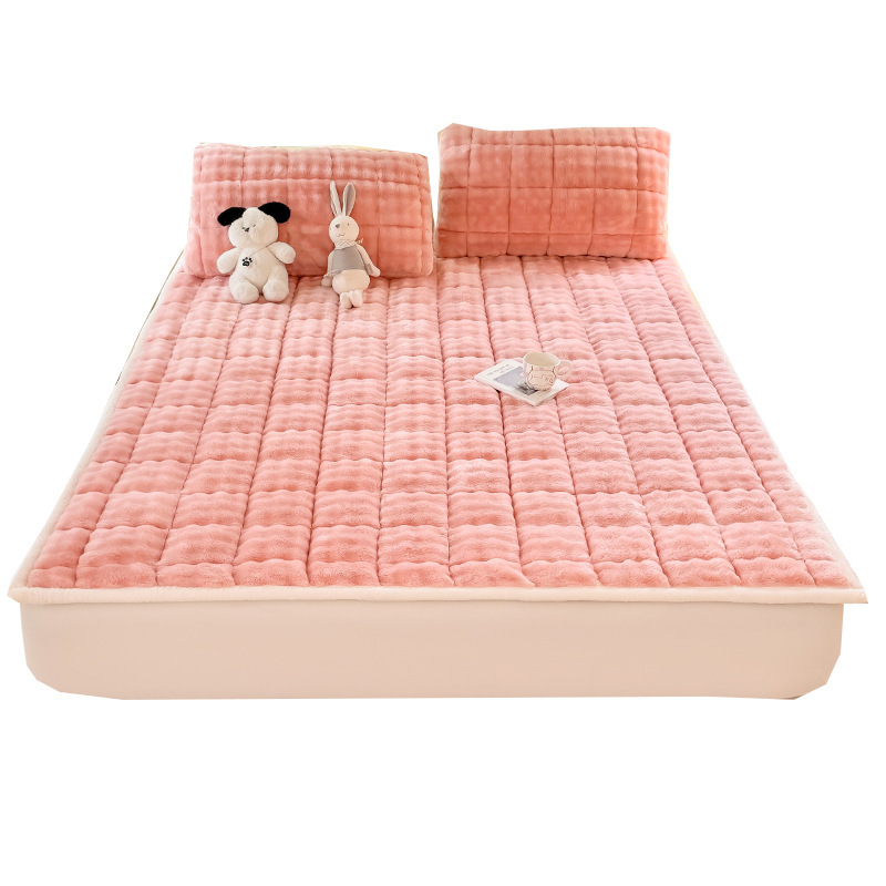 Colchón de terciopelo de leche grueso y cálido dormitorio estudiantil cama individual cojín 2025 nuevo cojín de algodón de algodón de coral