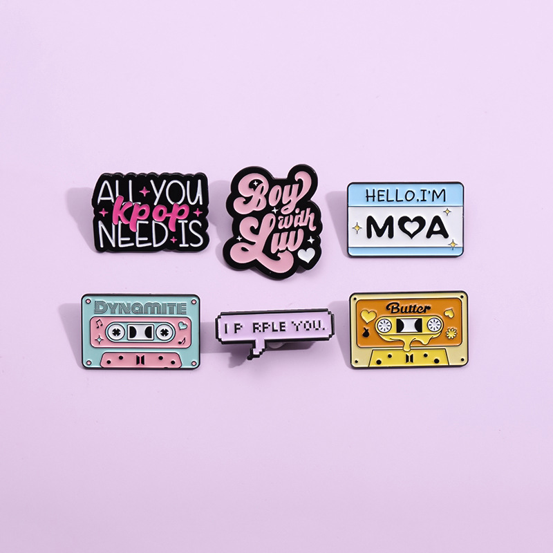 Stoving Varnish Design Retro Pin Letter Tape Alloy Stoving Varnish Unisex Brooches